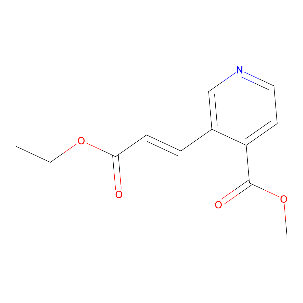 methyl 3-[(E)-3-ethoxy-3-oxo-prop-1-enyl]pyridine-4-carboxylate molecular structure, CAS 2970245-12-4