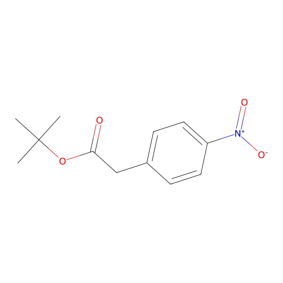 Tert-butyl 2-(4-nitrophenyl)acetate molecular structure, CAS 29704-38-9
