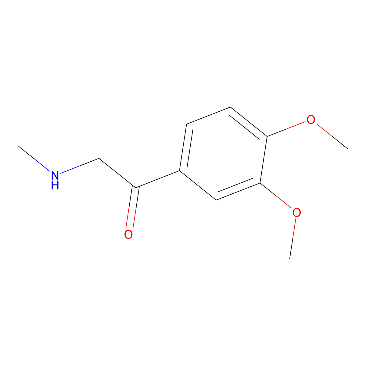 1-(3,4-Dimethoxyphenyl)-2-(methylamino)ethanone molecular structure, CAS 29705-77-9