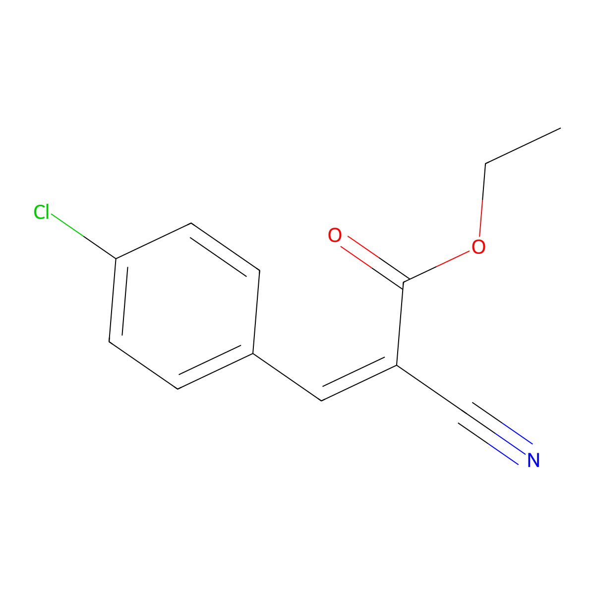 Ethyl (Z)-3-(4-Chlorophenyl)-2-cyanoacrylate molecular structure, CAS 29708-07-4