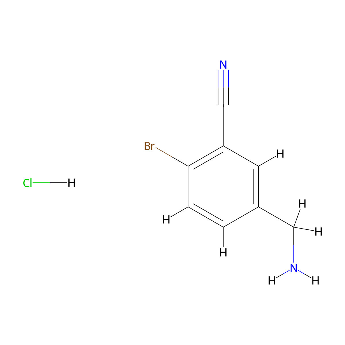 5-(Aminomethyl)-2-bromobenzonitrile hydrochloride molecular structure, CAS 2970891-93-9