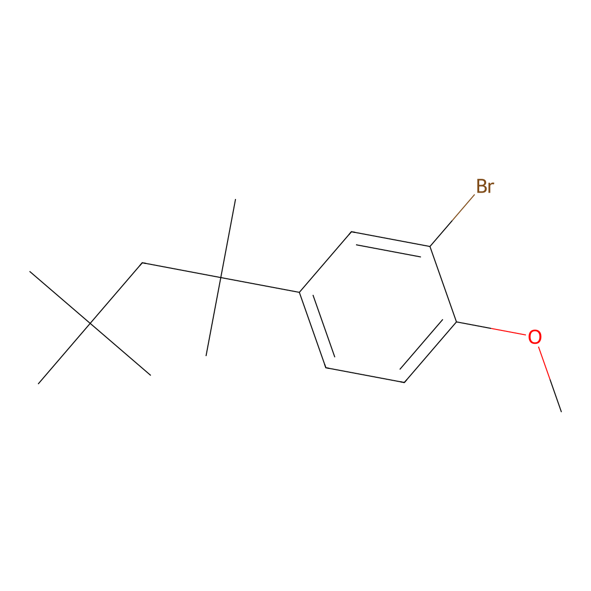 2-Bromo-1-methoxy-4-(2,4,4-trimethylpentan-2-yl)benzene molecular structure, CAS 2970969-10-7