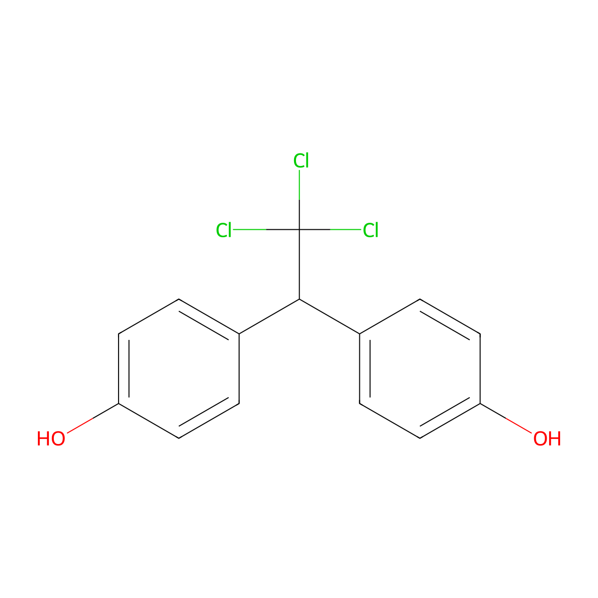 1,1,1-Trichloro-2,2-bis(4-hydroxyphenyl)ethane molecular structure, CAS 2971-36-0