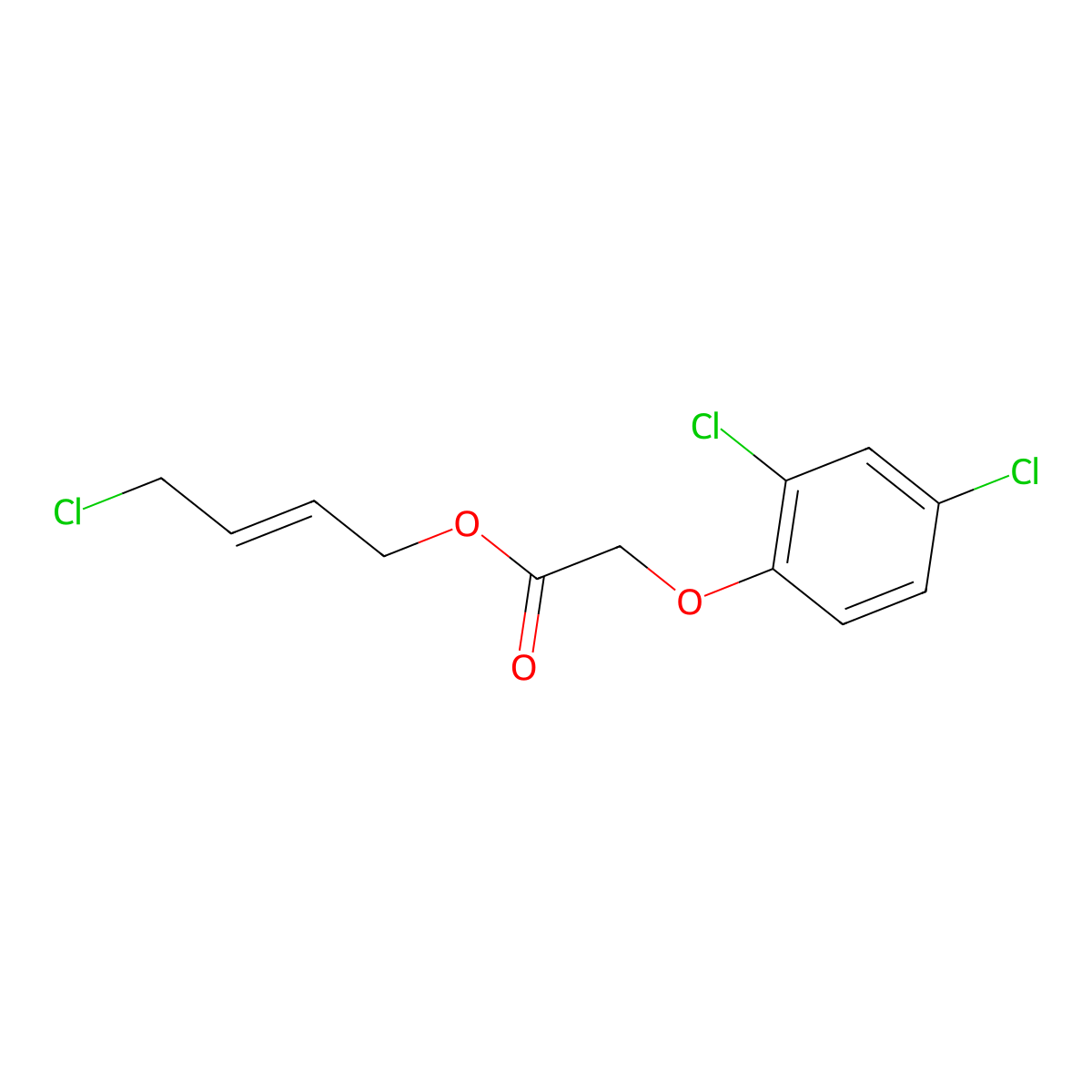 4-Chloro-2-buten-1-yl 2-(2,4-dichlorophenoxy)acetate molecular structure, CAS 2971-38-2