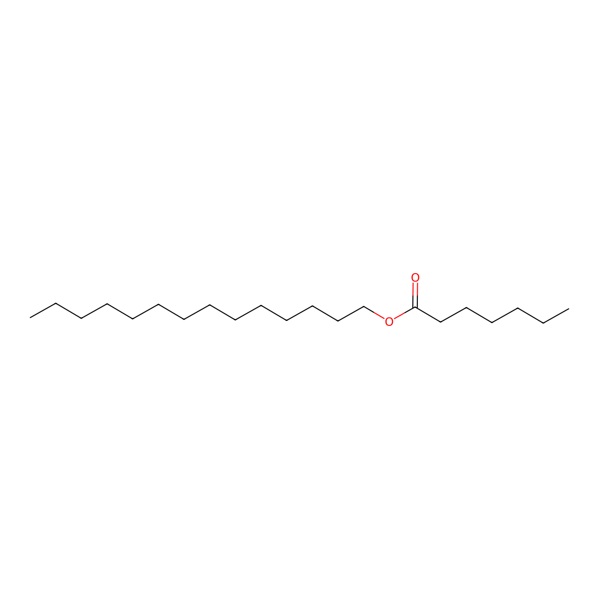 Tetradecyl heptanoate molecular structure, CAS 29710-33-6