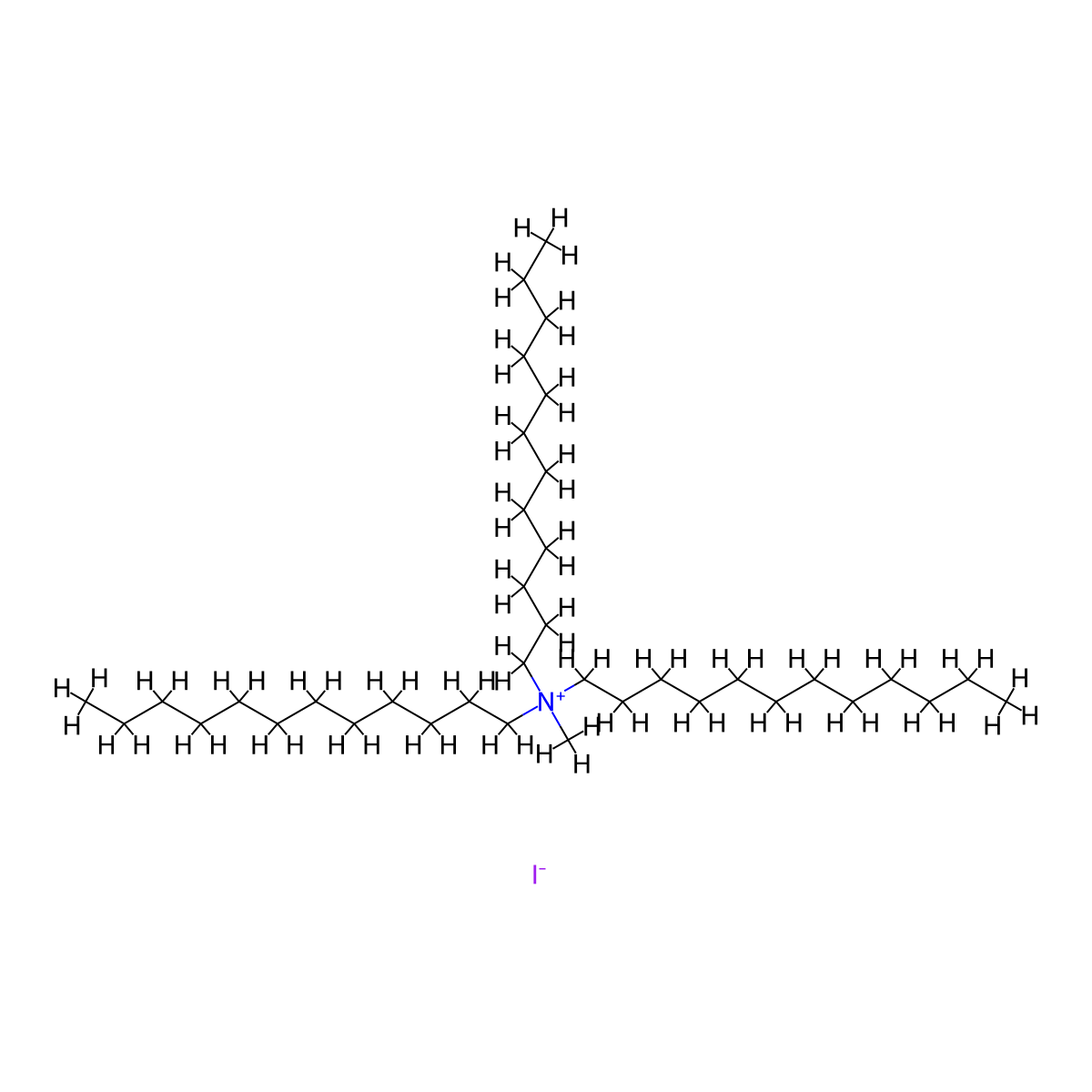 Tridodecylmethylammonium iodide molecular structure, CAS 29710-98-3