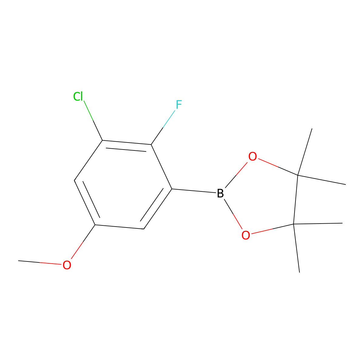 2-(3-Chloro-2-fluoro-5-methoxyphenyl)-4,4,5,5-tetramethyl-1,3,2-dioxaborolane molecular structure, CAS 2971027-11-7