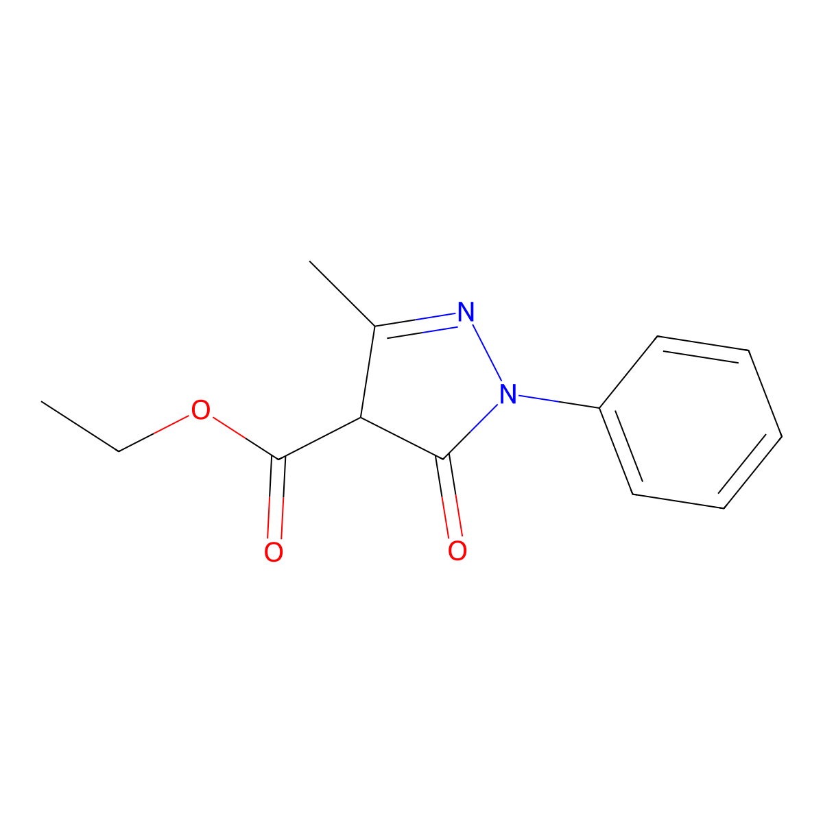 ethyl 3-methyl-5-oxo-1-phenyl-4H-pyrazole-4-carboxylate molecular structure, CAS 29711-06-6