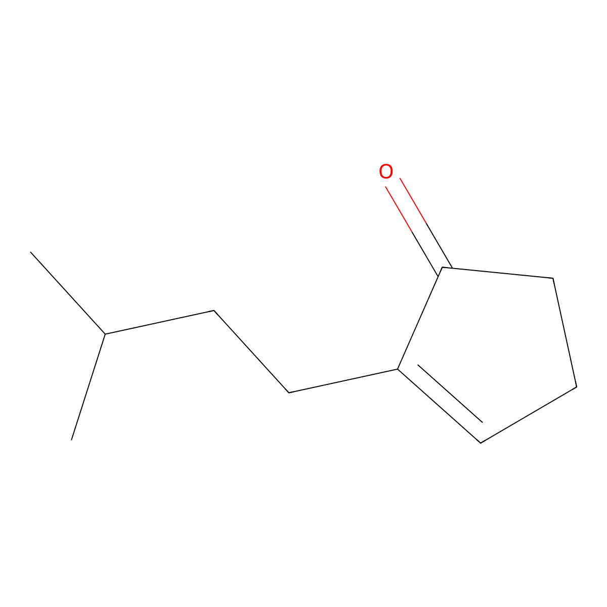 2-Isopentylcyclopent-2-en-1-one molecular structure, CAS 29711-16-8
