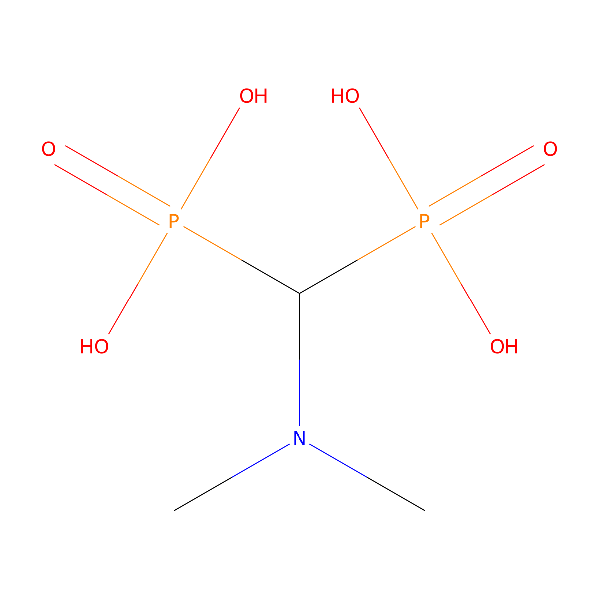 (Dimethylaminomethylene)diphosphonic acid molecular structure, CAS 29712-30-9