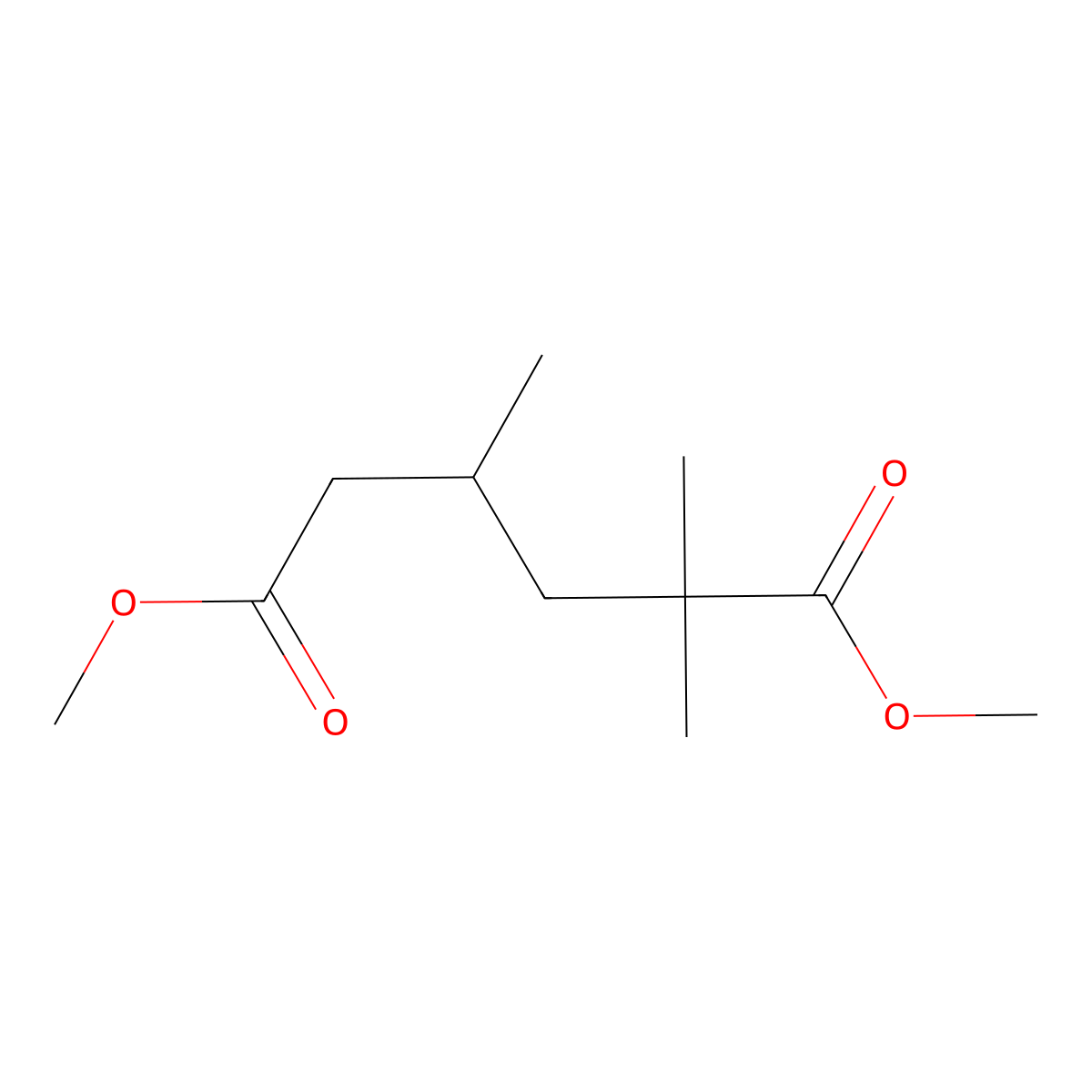 Dimethyl 2,2,4-trimethyladipate molecular structure, CAS 29713-25-5