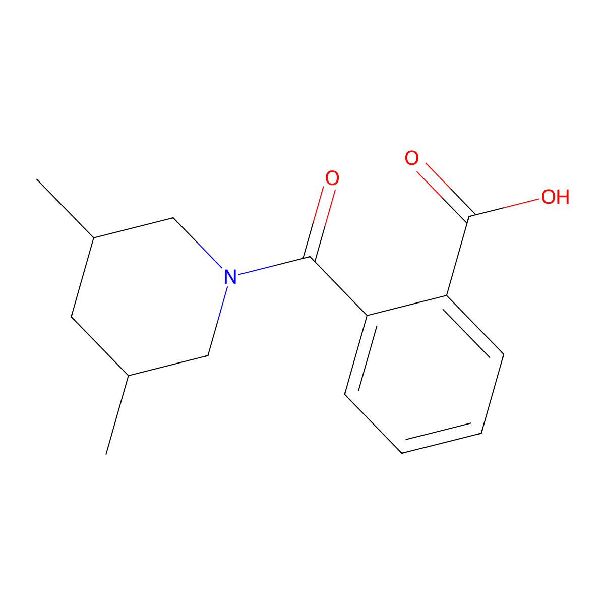 2-(3,5-dimethylpiperidine-1-carbonyl)benzoic Acid molecular structure, CAS 297137-51-0