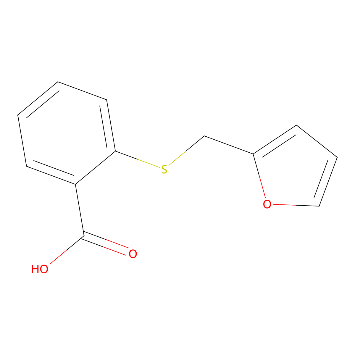 2-{[(Furan-2-yl)methyl]sulfanyl}benzoic acid molecular structure, CAS 297137-63-4