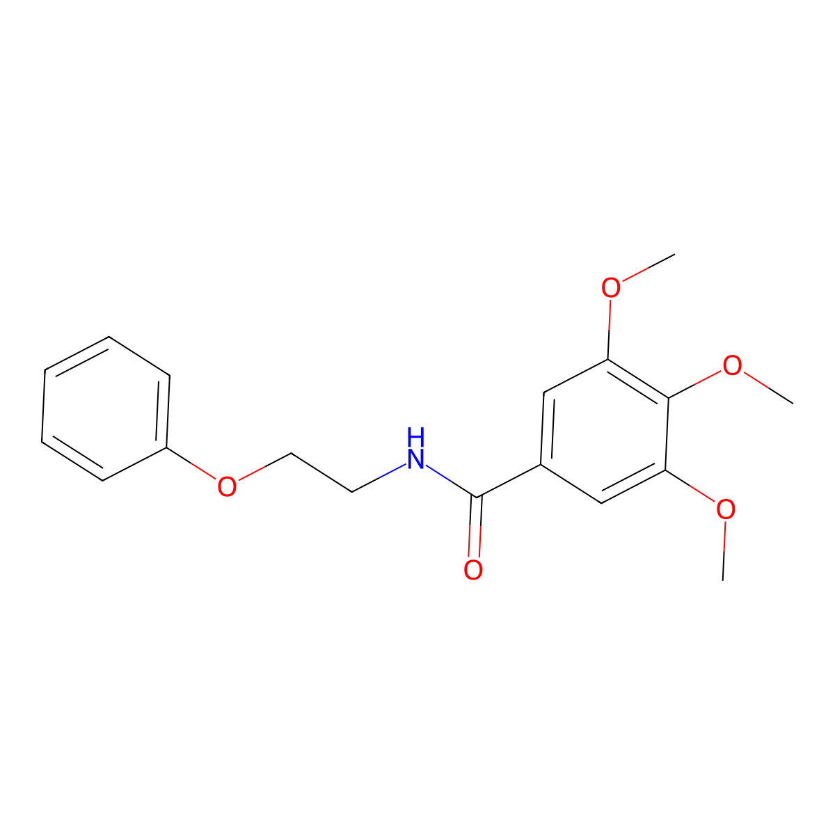 3,4,5-trimethoxy-N-(2-phenoxyethyl)benzamide molecular structure, CAS 297137-78-1