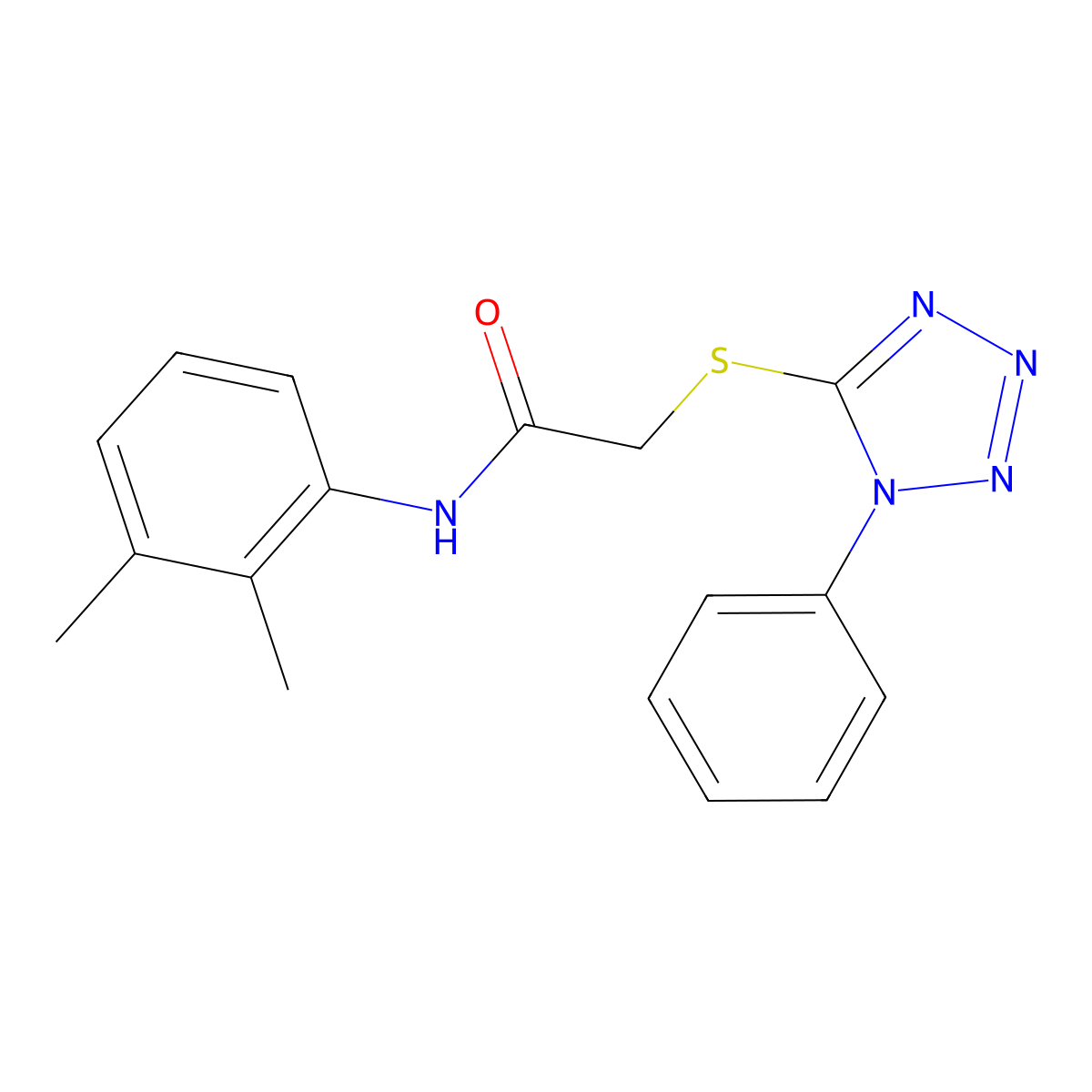 N-(2,3-dimethylphenyl)-2-[(1-phenyl-1H-1,2,3,4-tetrazol-5-yl)sulfanyl]acetamide molecular structure, CAS 297137-97-4