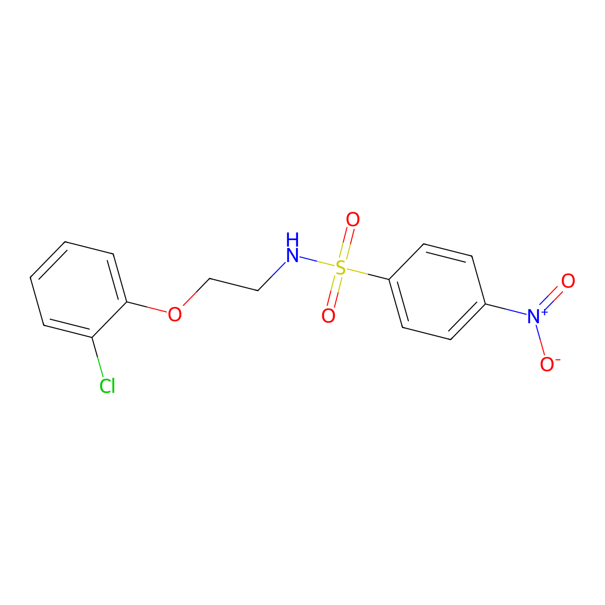 N-[2-(2-chlorophenoxy)ethyl]-4-nitrobenzenesulfonamide molecular structure, CAS 297138-37-5