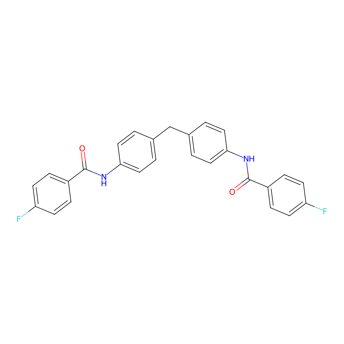 4-fluoro-N-[4-[[4-[(4-fluorobenzoyl)amino]phenyl]methyl]phenyl]benzamide molecular structure, CAS 297139-57-2