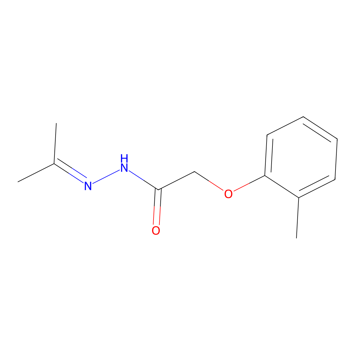 2-(2-methylphenoxy)-N-(propan-2-ylideneamino)acetamide molecular structure, CAS 297139-75-4
