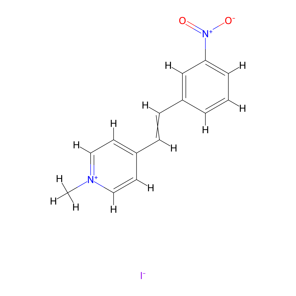 1-Methyl-4-(3-nitrostyryl)pyridinium iodide molecular structure, CAS 29714-08-7