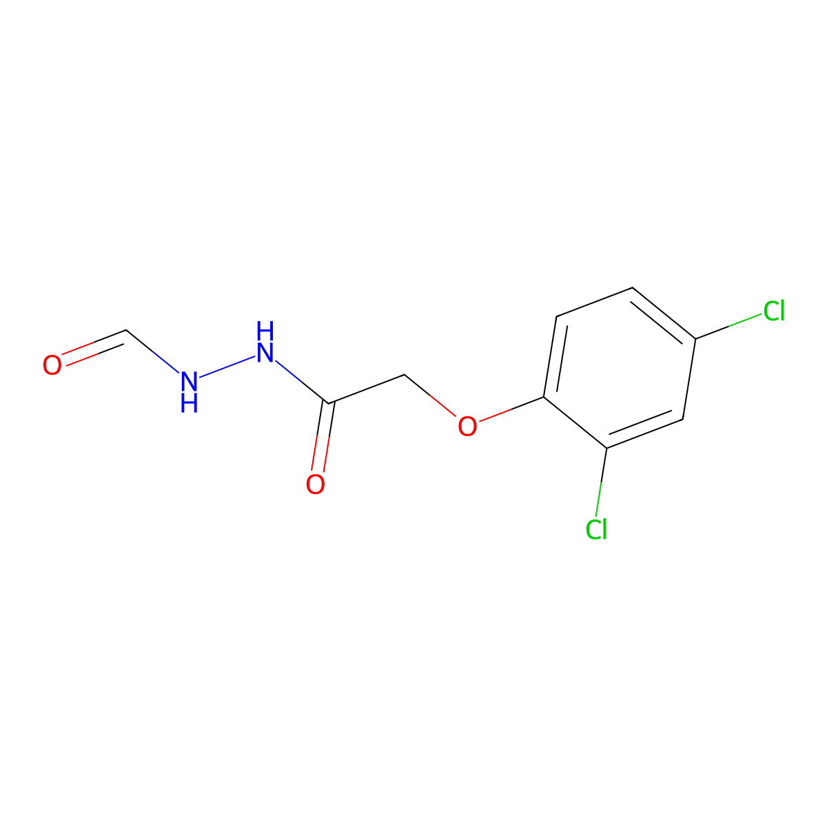 2-(2,4-dichlorophenoxy)-N'-formylacetohydrazide molecular structure, CAS 297140-00-2