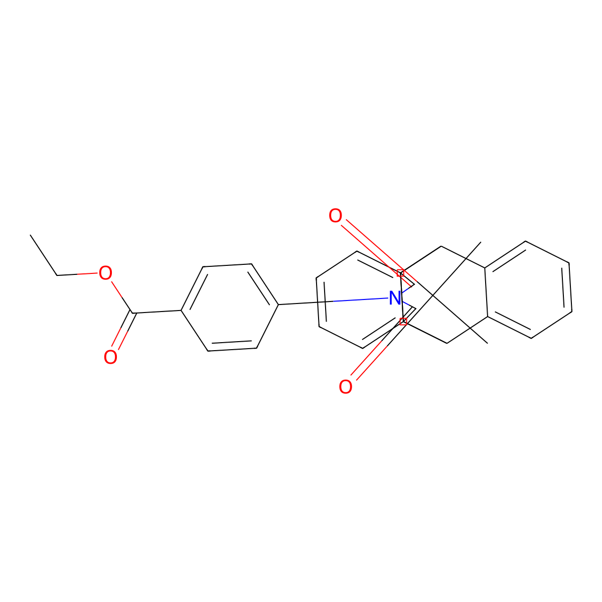 Ethyl 4-{16,18-dioxo-17-azapentacyclo[6.6.5.0^{2,7}.0^{9,14}.0^{15,19}]nonadeca-2(7),3,5,9(14),10,12-hexaen-17-yl}benzoate molecular structure, CAS 297140-40-0