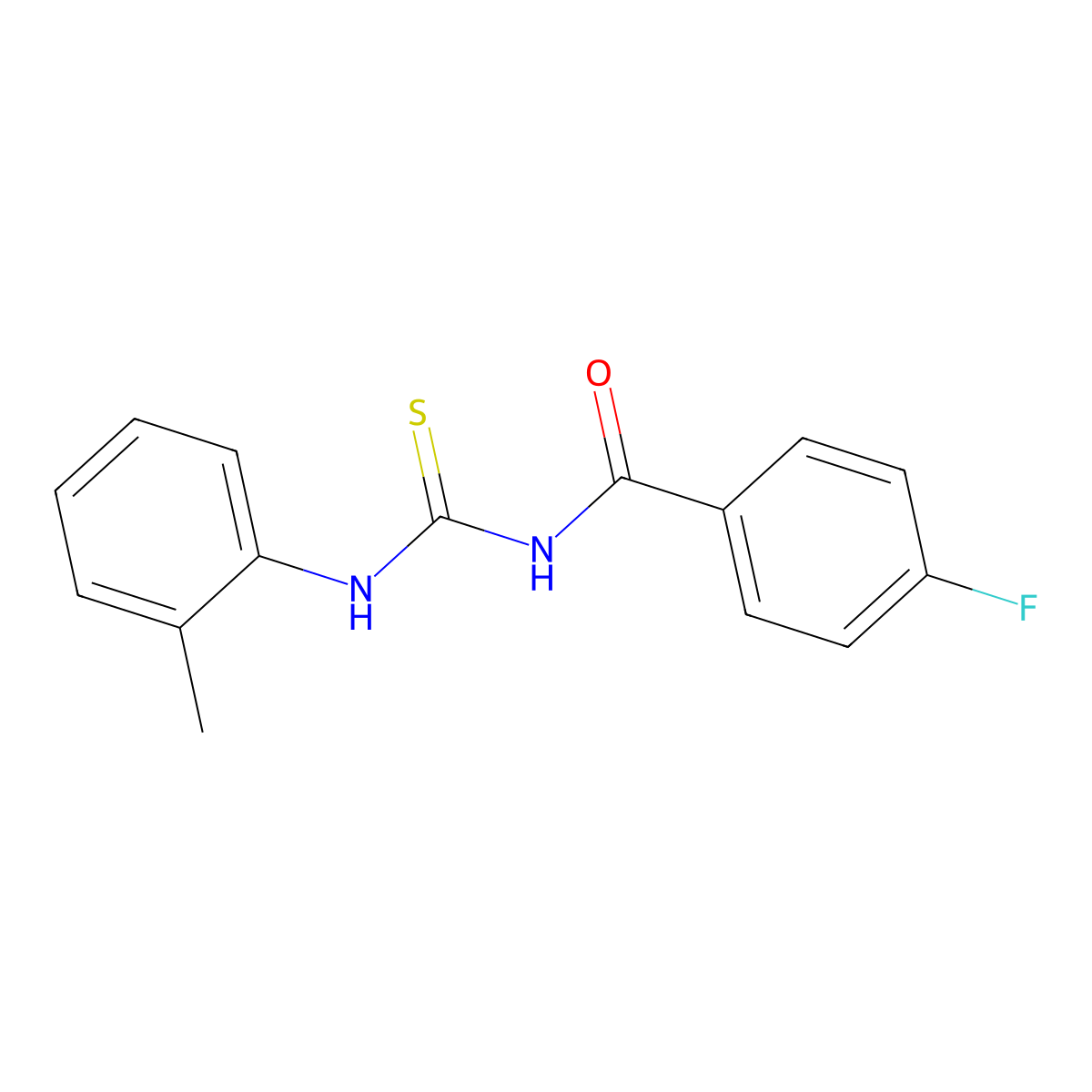 4-fluoro-N-[(2-methylphenyl)carbamothioyl]benzamide molecular structure, CAS 297140-46-6