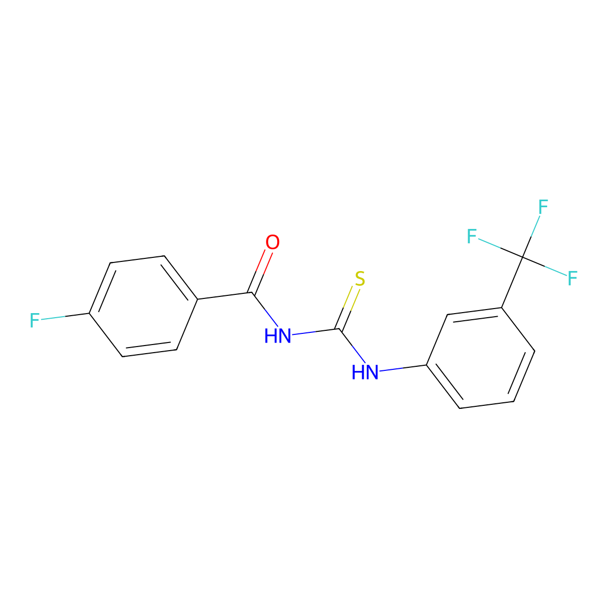 4-fluoro-N-((3-(trifluoromethyl)phenyl)carbamothioyl)benzamide molecular structure, CAS 297140-47-7