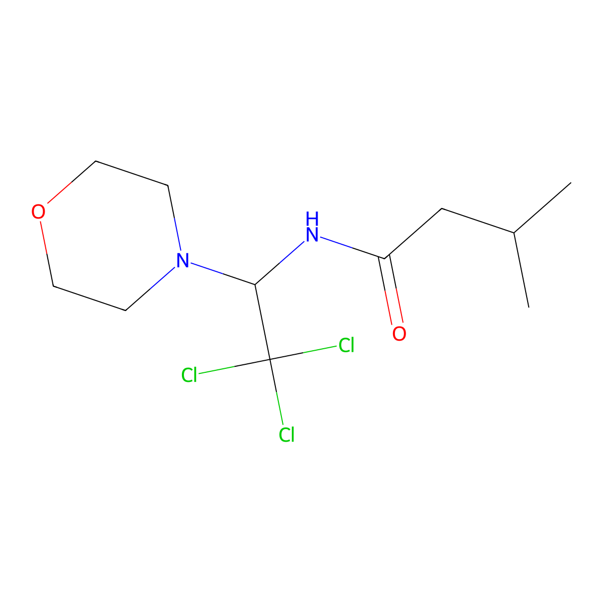 3-methyl-N-[2,2,2-trichloro-1-(morpholin-4-yl)ethyl]butanamide molecular structure, CAS 297142-05-3