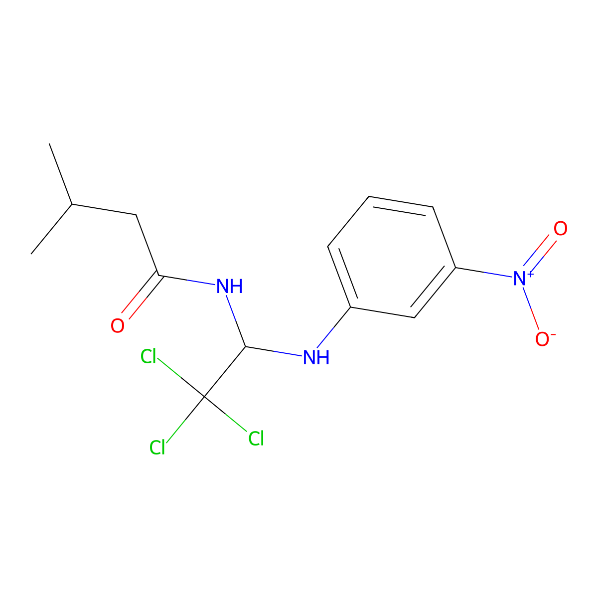 3-methyl-N-[2,2,2-trichloro-1-(3-nitroanilino)ethyl]butanamide molecular structure, CAS 297142-29-1