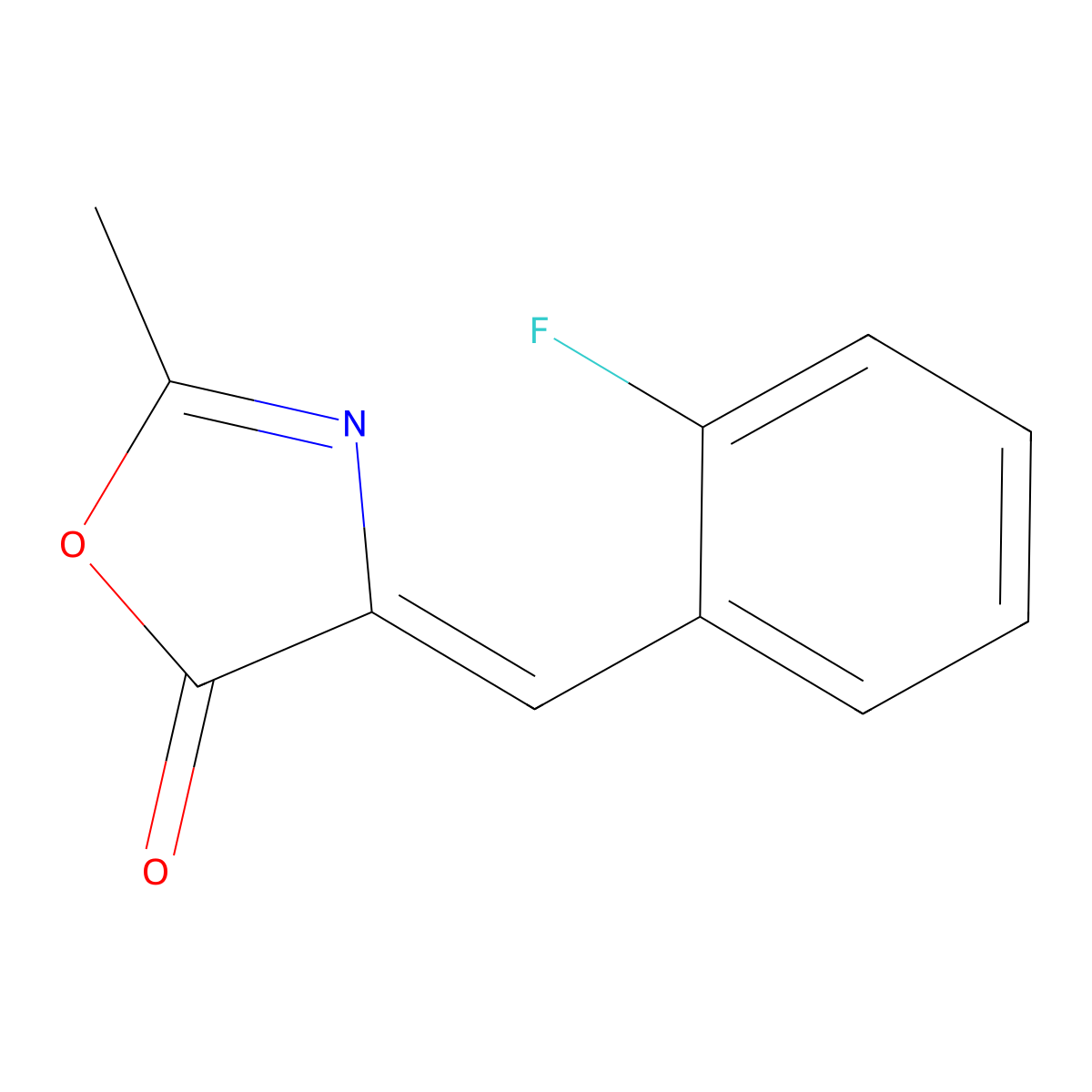 4-[(2-fluorophenyl)methylene]-2-methyl-5(4H)-Oxazolone molecular structure, CAS 297142-51-9