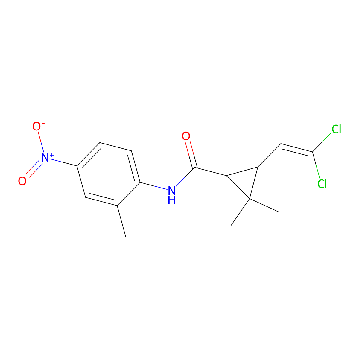 3-(2,2-dichlorovinyl)-N-{4-nitro-2-methylphenyl}-2,2-dimethylcyclopropanecarboxamide molecular structure, CAS 297146-22-6