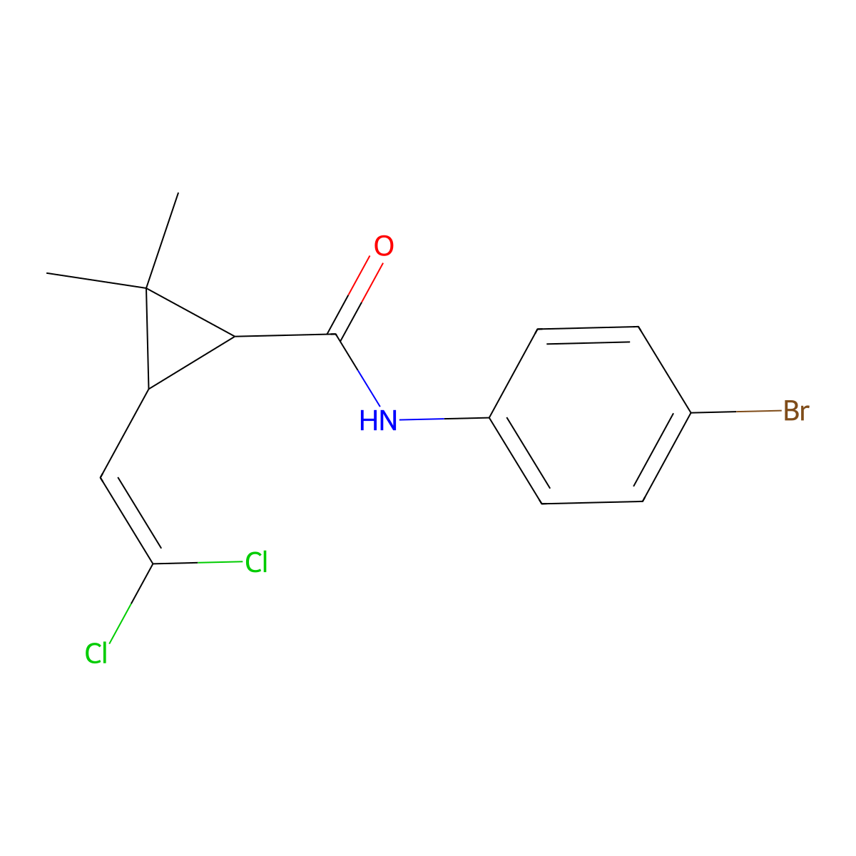 N-(4-bromophenyl)-3-(2,2-dichloroethenyl)-2,2-dimethylcyclopropane-1-carboxamide molecular structure, CAS 297146-26-0