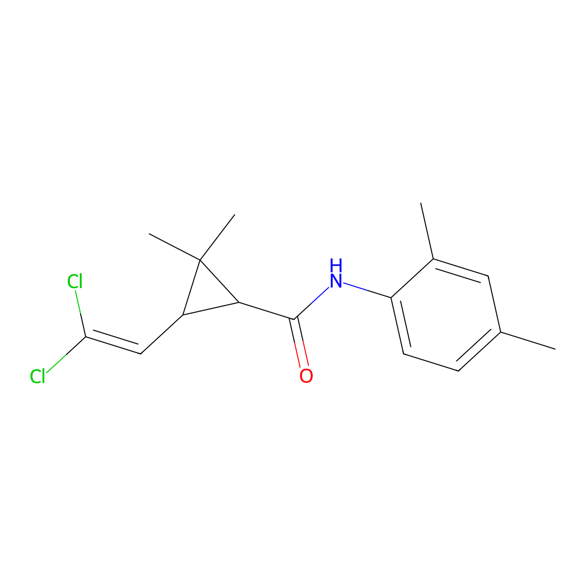 3-(2,2-dichloroethenyl)-N-(2,4-dimethylphenyl)-2,2-dimethylcyclopropane-1-carboxamide molecular structure, CAS 297146-47-5