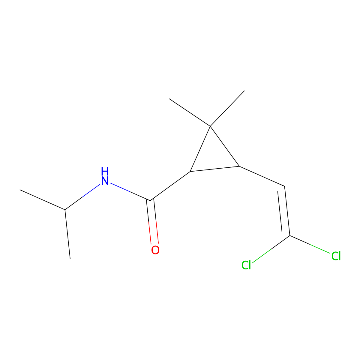 3-(2,2-dichloroethenyl)-2,2-dimethyl-N-(propan-2-yl)cyclopropanecarboxamide molecular structure, CAS 297146-48-6