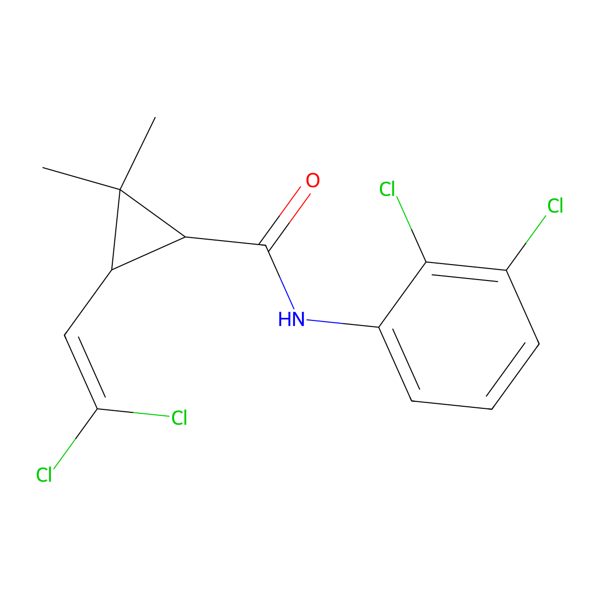 N-(2,3-dichlorophenyl)-3-(2,2-dichlorovinyl)-2,2-dimethylcyclopropanecarboxamide molecular structure, CAS 297146-56-6