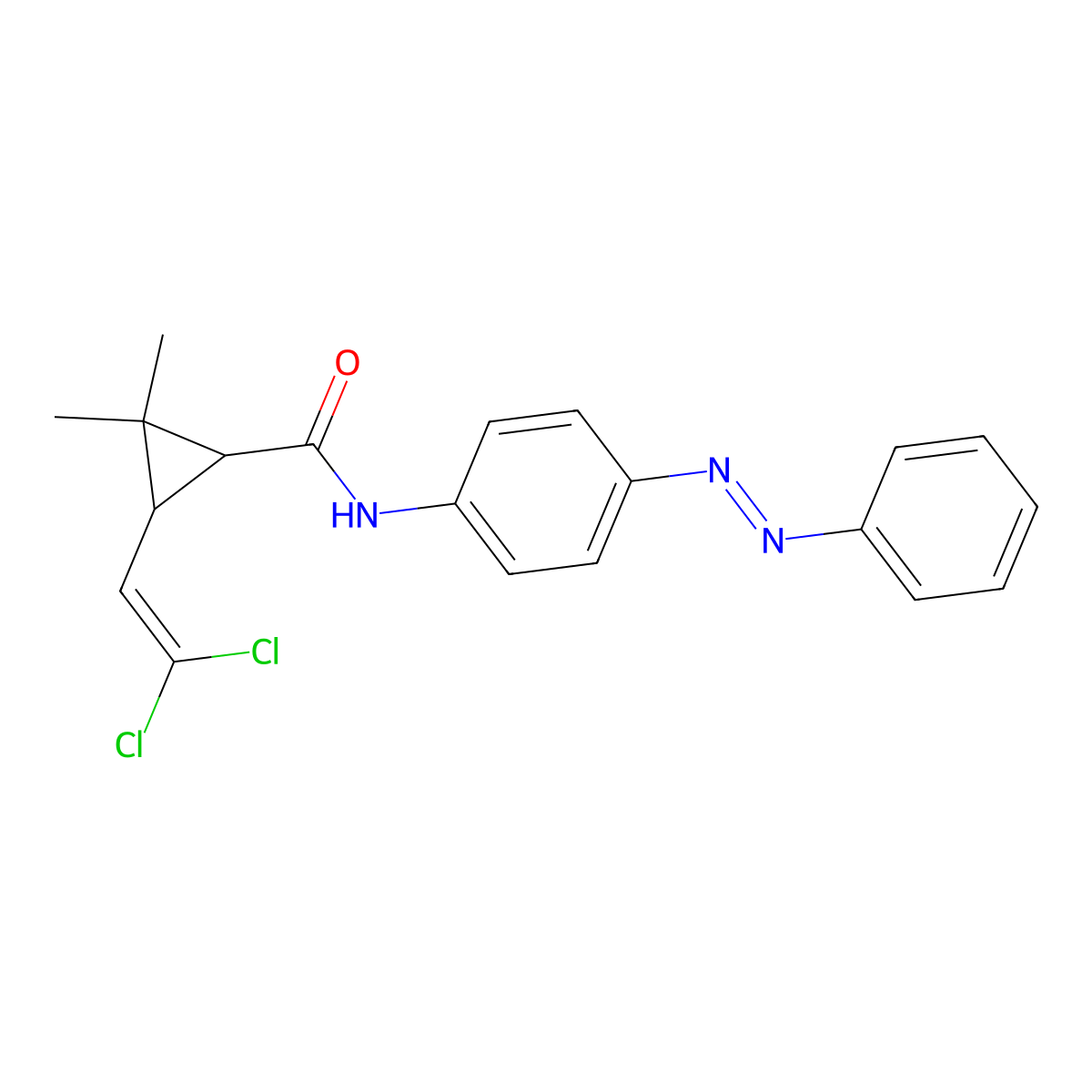 (E)-3-(2,2-dichlorovinyl)-2,2-dimethyl-N-(4-(phenyldiazenyl)phenyl)cyclopropanecarboxamide molecular structure, CAS 297146-60-2