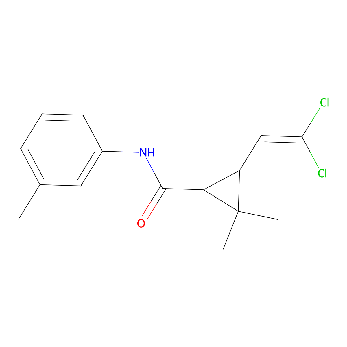 3-(2,2-dichloroethenyl)-2,2-dimethyl-N-(3-methylphenyl)cyclopropane-1-carboxamide molecular structure, CAS 297146-67-9