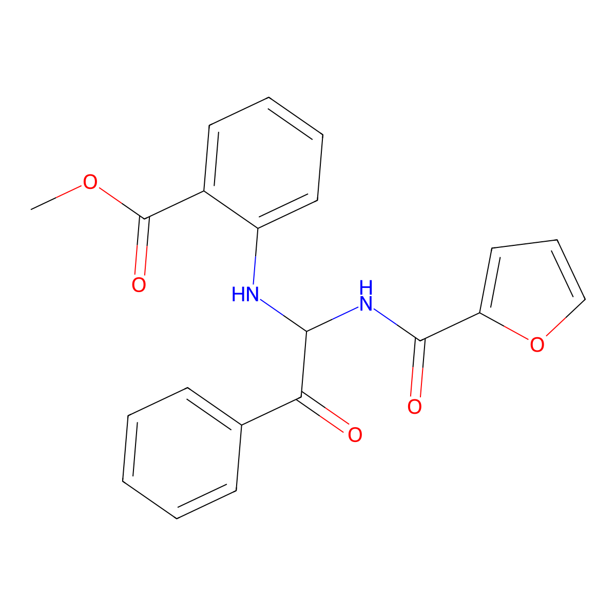 Methyl 2-({1-[(furan-2-yl)formamido]-2-oxo-2-phenylethyl}amino)benzoate molecular structure, CAS 297147-82-1