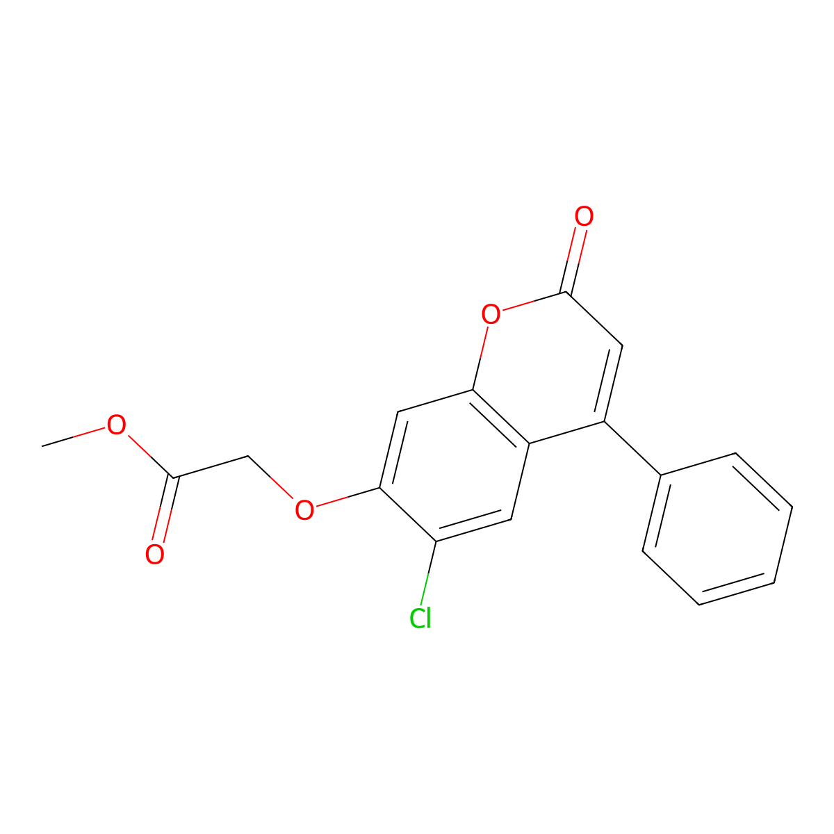 methyl [(6-chloro-2-oxo-4-phenyl-2H-chromen-7-yl)oxy]acetate molecular structure, CAS 297147-98-9