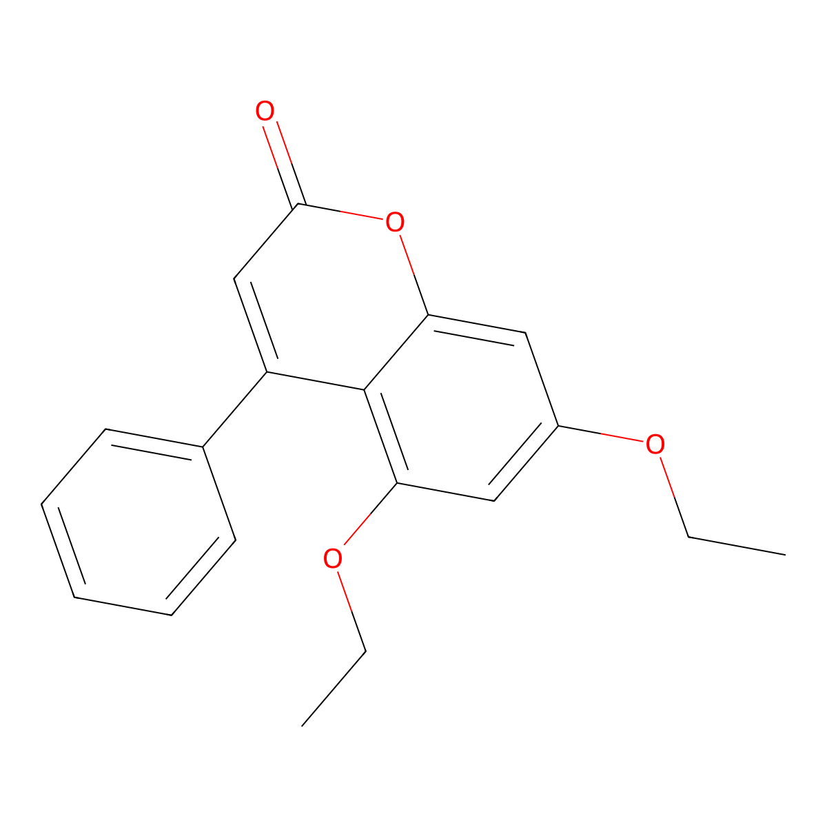 5,7-diethoxy-4-phenyl-2H-chromen-2-one molecular structure, CAS 297148-21-1