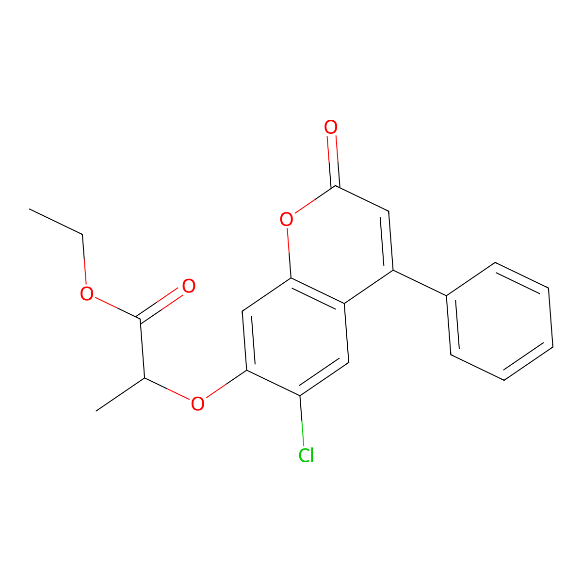 ethyl 2-[(6-chloro-2-oxo-4-phenyl-2H-chromen-7-yl)oxy]propanoate molecular structure, CAS 297148-30-2