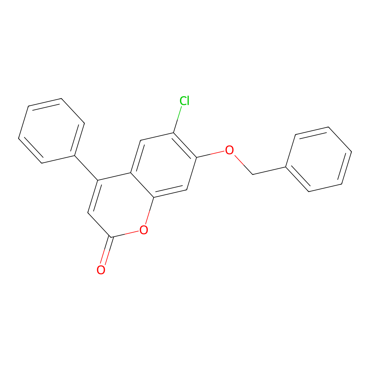 7-(benzyloxy)-6-chloro-4-phenyl-2H-chromen-2-one molecular structure, CAS 297148-31-3