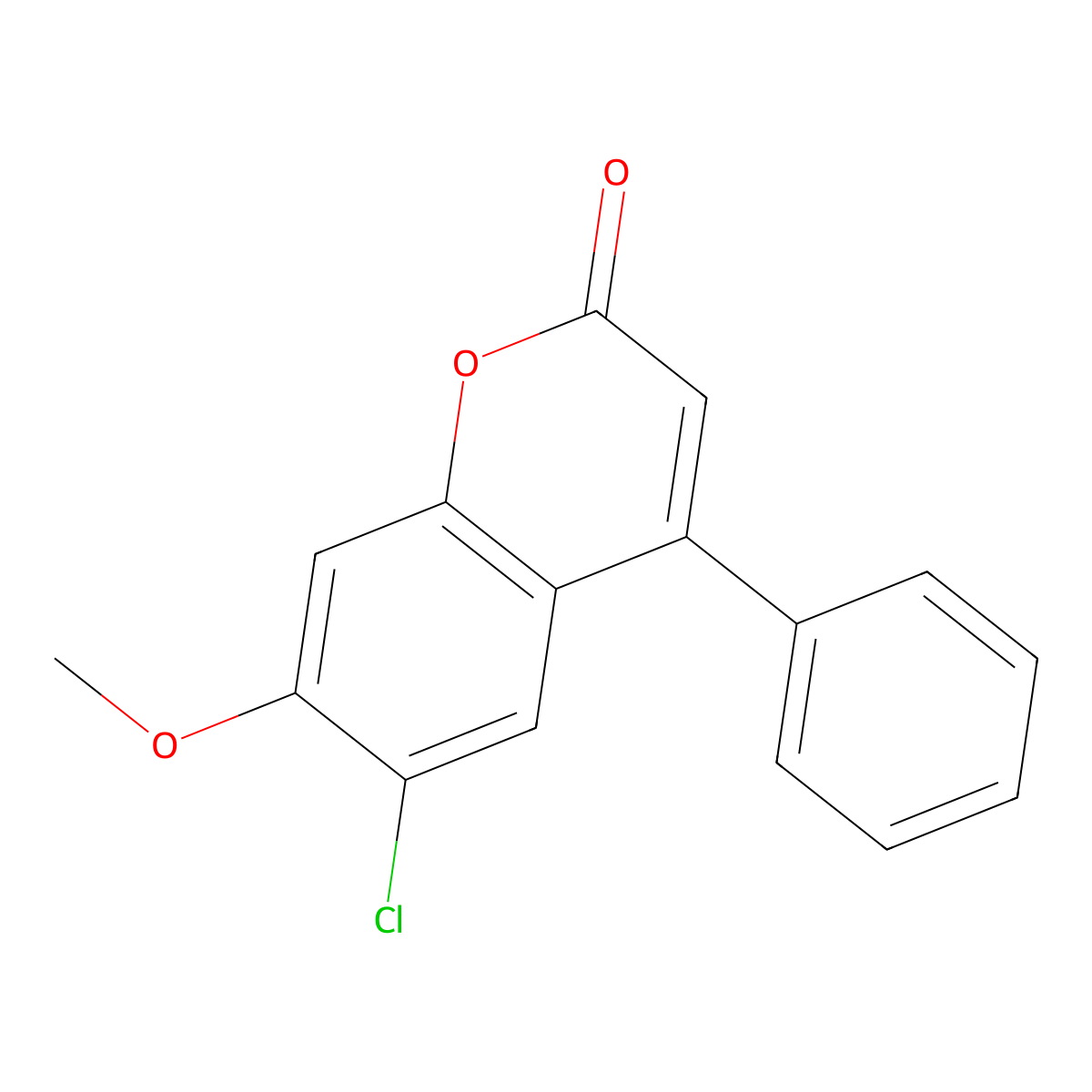 6-chloro-7-methoxy-4-phenyl-2H-chromen-2-one molecular structure, CAS 297148-32-4