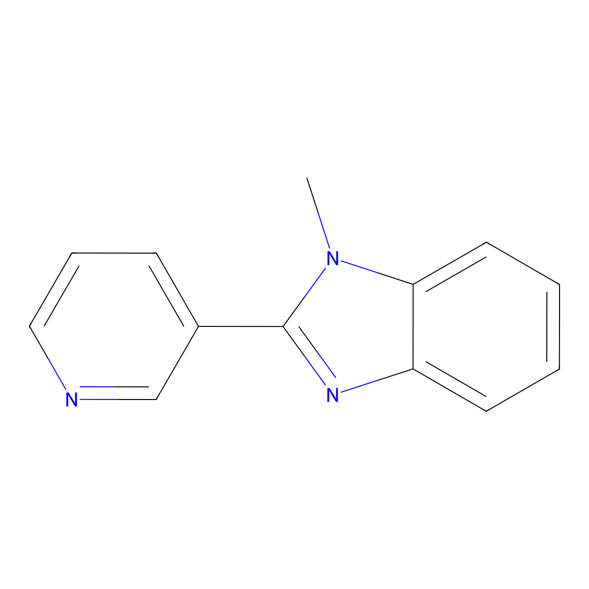 1-Methyl-2-pyridin-3-ylbenzimidazole molecular structure, CAS 297149-01-0