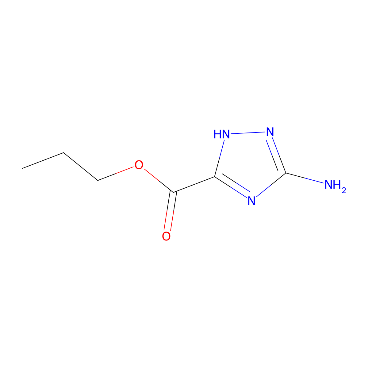 propyl 3-amino-1H-1,2,4-triazole-5-carboxylate molecular structure, CAS 297149-39-4