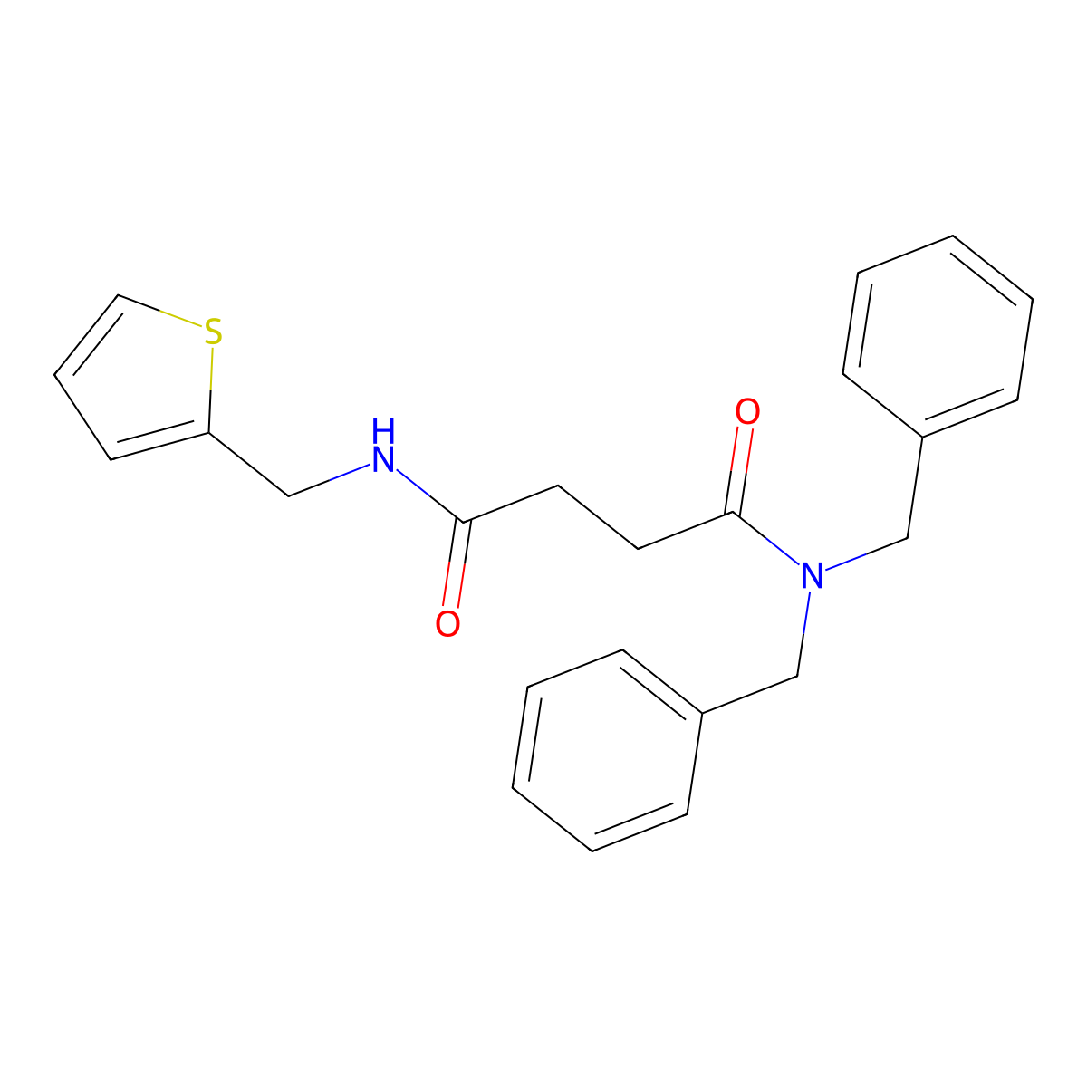 N~1~,N~1~-dibenzyl-N~4~-(2-thienylmethyl)succinamide molecular structure, CAS 297149-74-7
