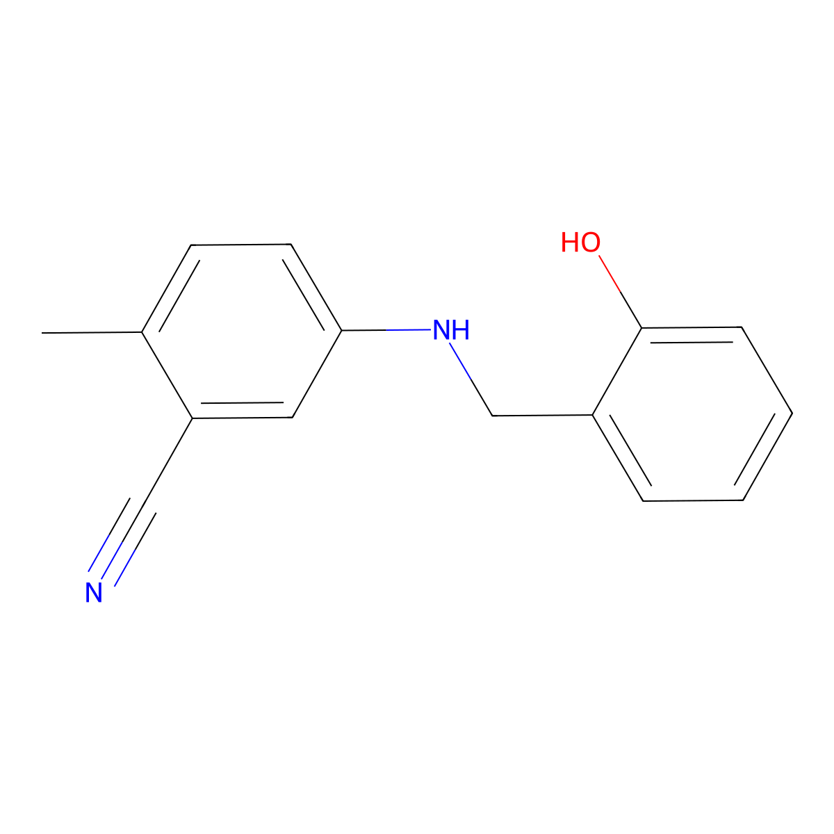 5-((2-Hydroxybenzyl)amino)-2-methylbenzenecarbonitrile molecular structure, CAS 297149-83-8