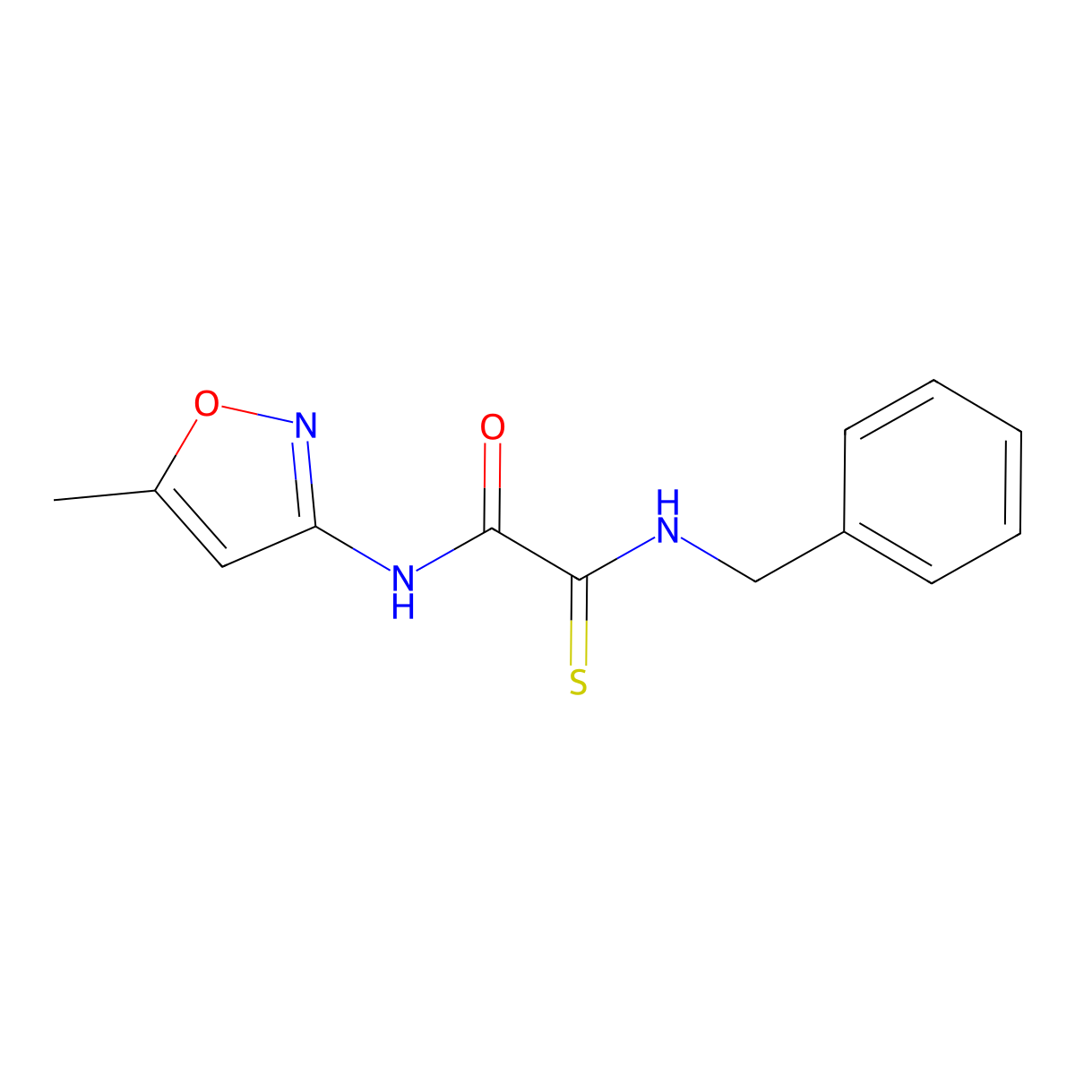 2-(benzylamino)-N-(5-methyl-3-isoxazolyl)-2-thioxoacetamide molecular structure, CAS 297150-04-0