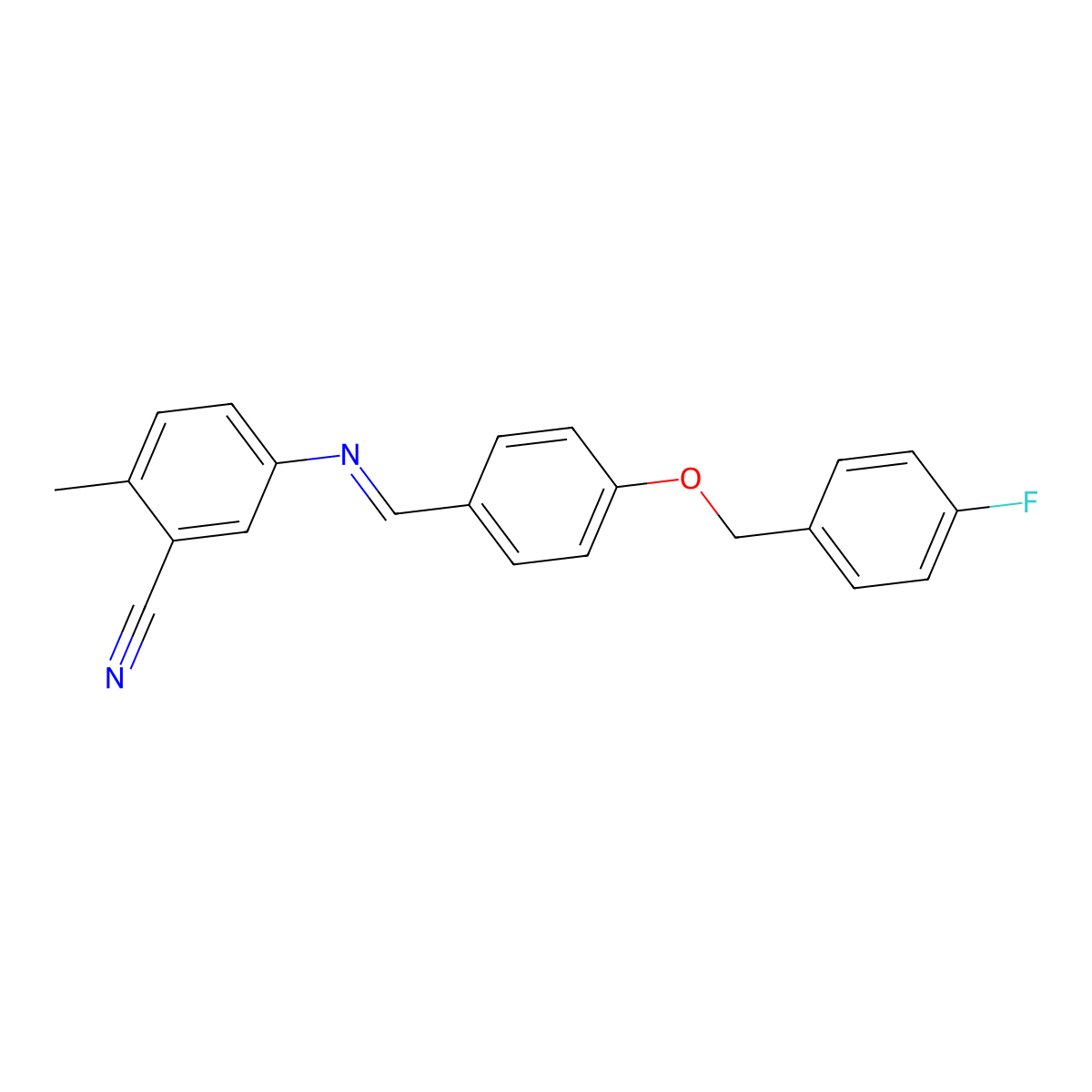 5-[({4-[(4-Fluorobenzyl)oxy]phenyl}methylene)amino]-2-methylbenzenecarbonitrile molecular structure, CAS 297150-11-9