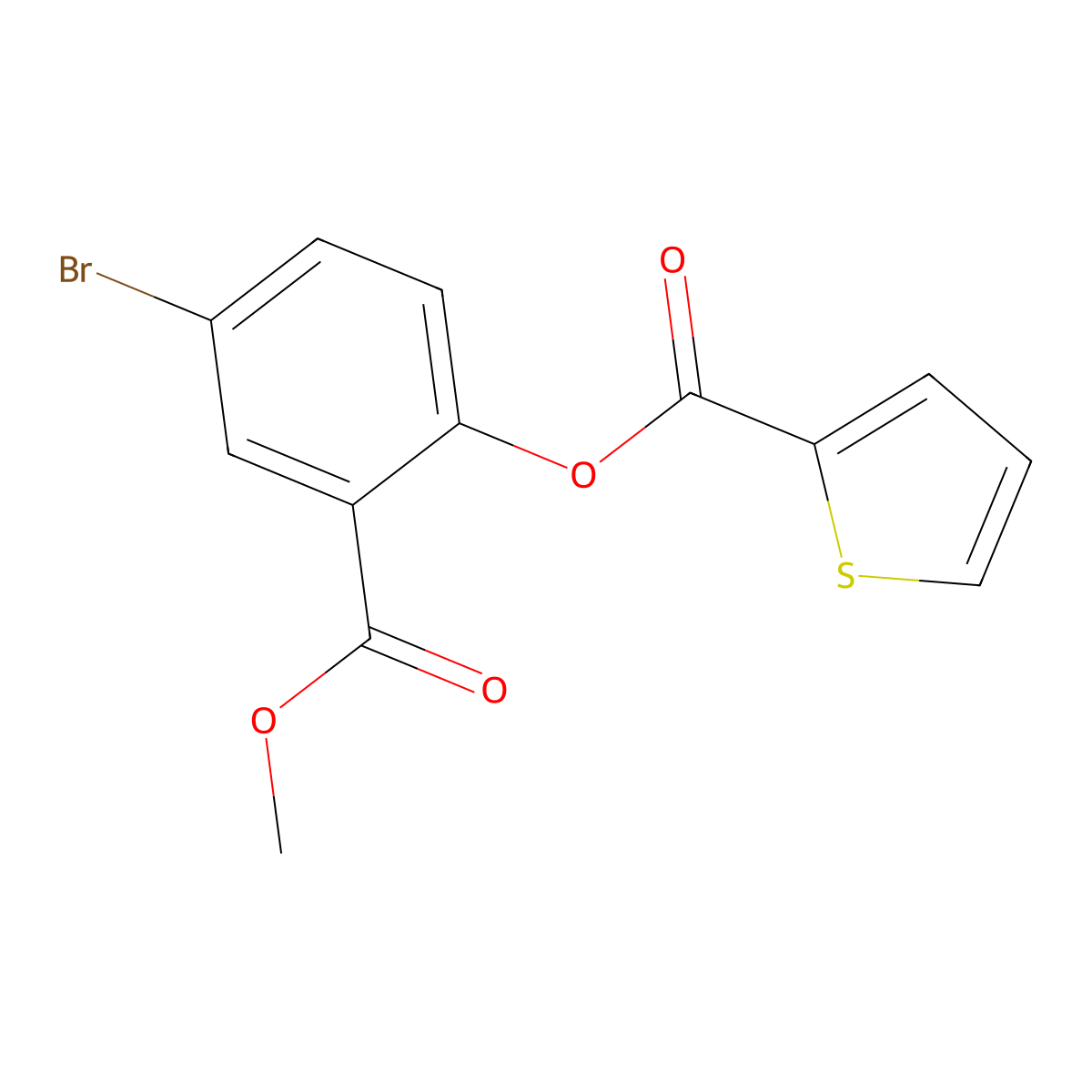 4-Bromo-2-(methoxycarbonyl)phenyl 2-thiophenecarboxylate molecular structure, CAS 297150-13-1